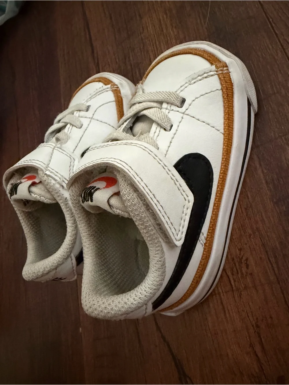 Nike Baby White and Black Velcro Sneakers